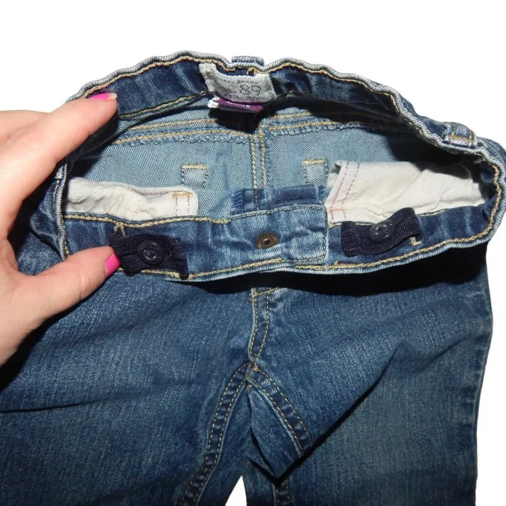 Children’s Place toddler girls 4T dark wash ruffle flare jeans adjustable waist